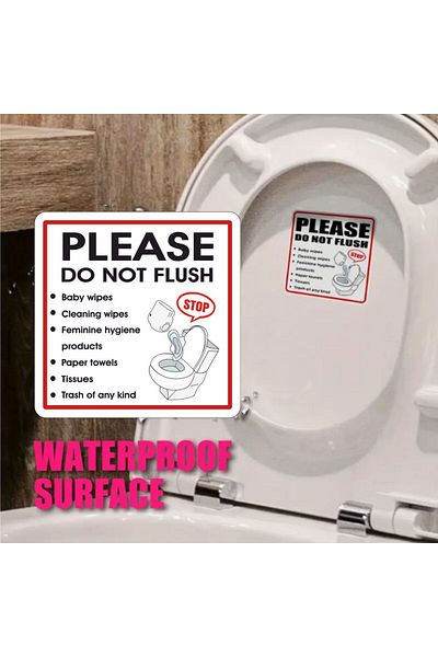 zafrakreklam Wc Toilet Warning Diversion Sticker Foil Square 12 Pcs 10 cm