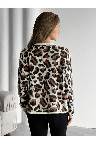 hidafashion Leopard Deesenli Shardon Tricot Cardigan
