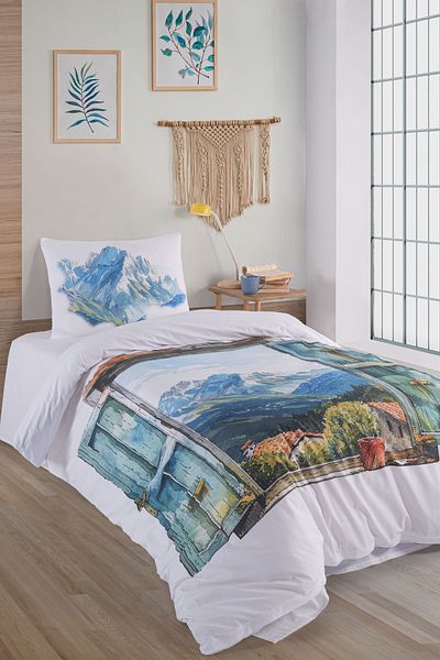 Marielouhome طقم غطاء لحاف فردي من القطن بنسبة 100% من Alps