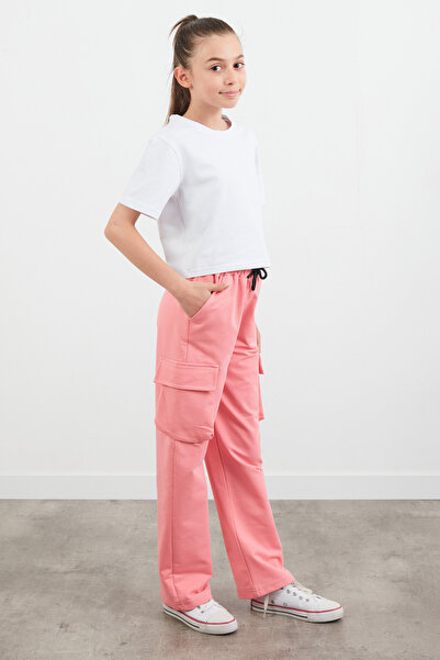 Fulla Moda Κοριτσίστικο παντελόνι με ελαστική μέση Cargo Pocket