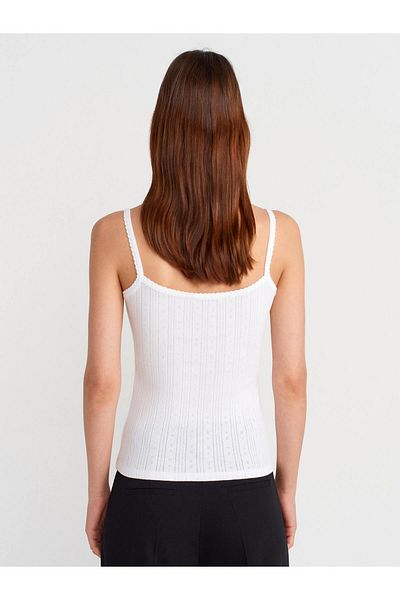Coral Strappy Tank Top White