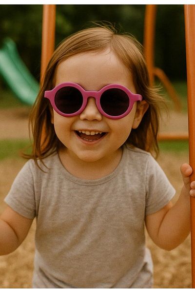 Lexi Bella Summer's Most Fun Accessory Summer Combination Fuchsia Round Frame Girls' Sunglasses Uv400 Protection
