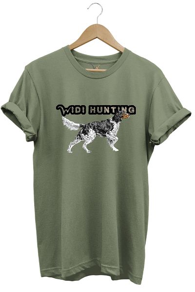 WİDİ Widi Hunting Hunting English Setter Hunting Dog με στάμπα 100% βαμβακερό μπλουζάκι κανονικής εφαρμογής