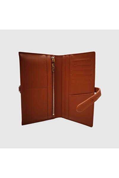 TOGO Kahverengi Hakiki Deri Tokalı Kadın Cüzdan [920093]
