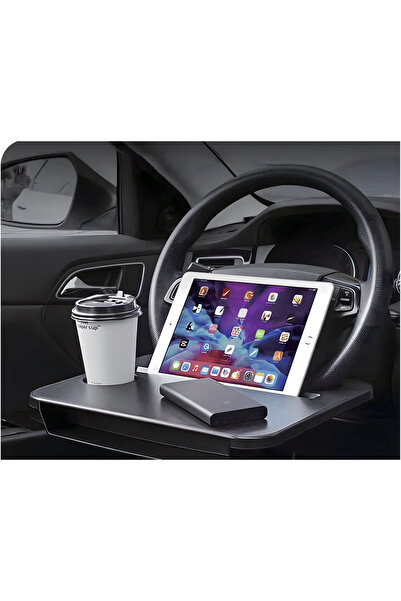 Youfo طاولة سيارة مزدوجة الاستخدام للعمل والأكل تركب على عجلة القيادة وخفيفة وسهلة التخزين