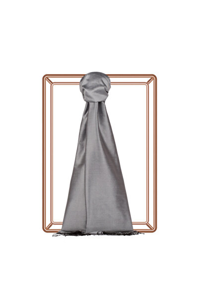 ipekevi Silver Plain Silk Shawl