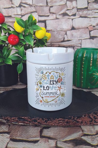 giftkonsept Boho Love Summer Bracelet Summer Themed Printed Ceramic Lid Odorless Ashtray