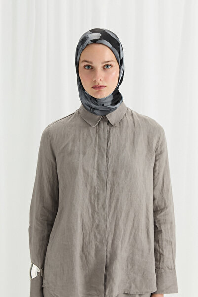 cs camellia scarf Eșarfă moale cu model Lotus - Negru