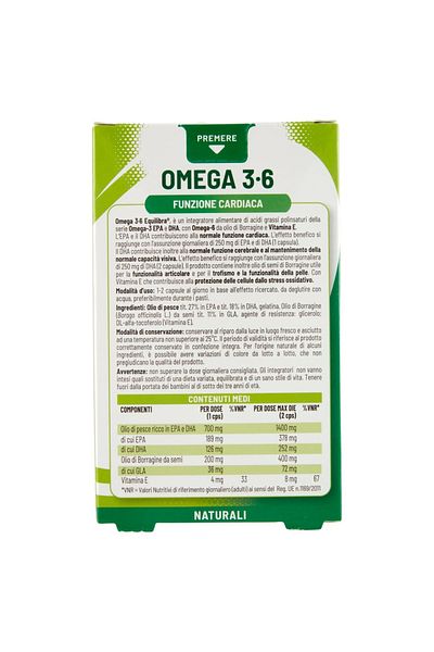 Equilibra Omega 3-6, Supliment Alimentar Pentru Sistemul Cardiovascular, 32 Capsule moi, Equilibra