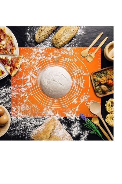 LandJoy Set of 2 silicone dough mats, LandJoy, 50 x 40 cm, orange