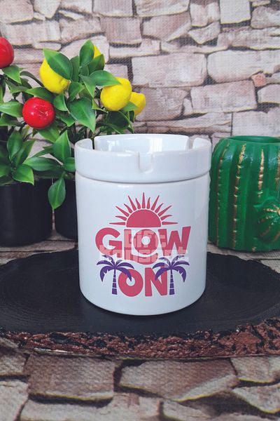 giftkonsept Τασάκι χωρίς άρωμα με τυπωμένο κεραμικό καπάκι με θέμα το Glow On Summer