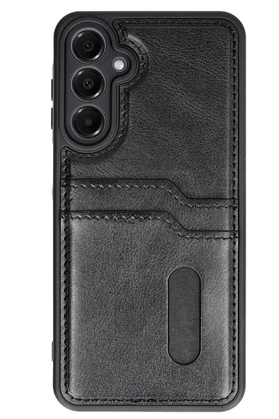 NewFace Samsung Galaxy A55 5g Case Sara Leather Case with Business Card - Black Gelal