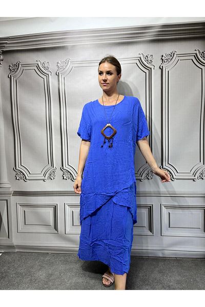 AGORATEKSTİL Women's Necklace Gift Cotton Layered Dress