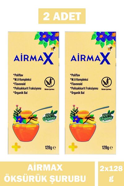 AİRMAX Airmax Organic Honey Syrup 128 Gr 2 Pieces