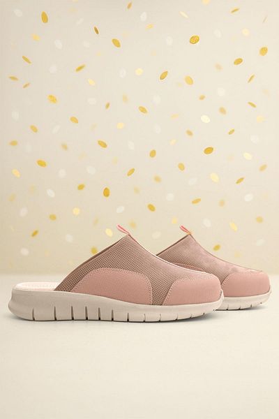 heep Medical Genuine Leather Powder Comfort Cream Sole Sports Slippers