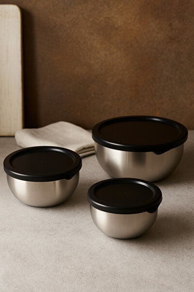 COOK 6 Piece Steel Storage Container Set with Lids |   12-14-16cm |   Ideal Sizes |   Boxed Product |