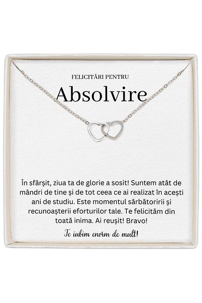 The Jewel Heart Colier Inimă Pentru Fiica Ta, Cadou Care Marcheză Absolvirea Cu Emoție, 39+5 cm