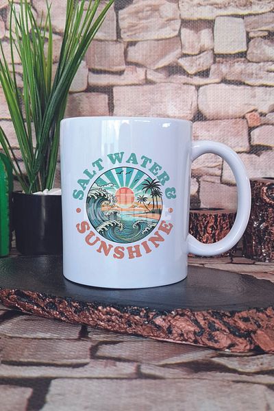 giftkonsept Salt Water and Sunshine Printed Gift Mug