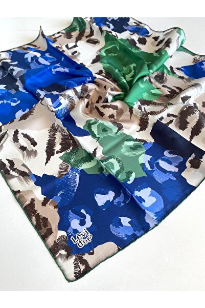 Levidor Tivil Pure Silk Scarf 49260 Μπλε Μικτό σχέδιο