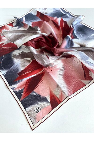 Levidor Eșarfă Tivil din mătase pură 48998 Burgundy cu model mixt