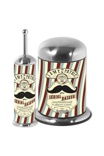 Raki Bathroom set 5L trash can with toilet brush with ICIKALA decoration