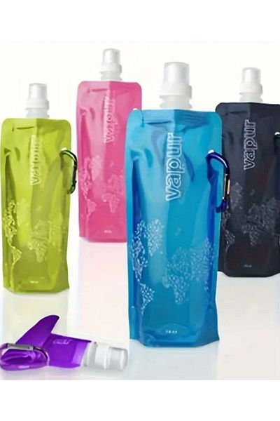 ÇEÇEN HOME 480ml Steamer Foldable Camping, Sports, Hiking Water Bag, Water Bottle