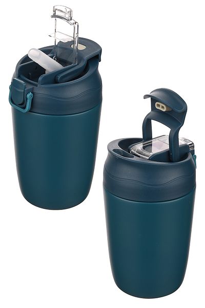 Emofom Nova Thermos Coffee Cup 350 ml Stainless Steel Double Barrier Travel Bottle Mug with Straw
