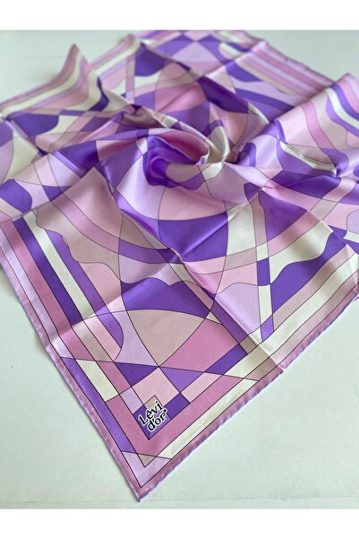 Levidor Tivil Чистий шовковий шарф 48994 Рожевий змішаний візерунок