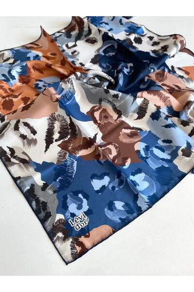 Levidor Tivil Pure Silk Scarf 49262 Μπλε Μικτό σχέδιο