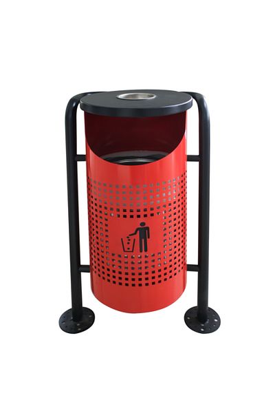 Raki Outdoor trash can, red 36x36x91cm