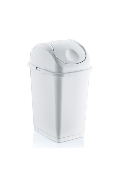 Raki Trash can with hinged lid RAKI ICIKALA 18lt white, 30x23xh48cm