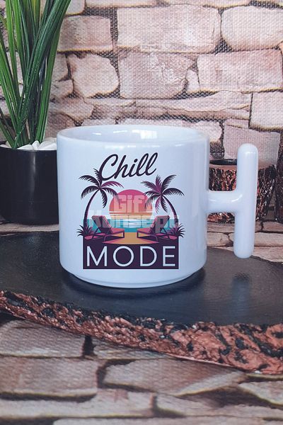 giftkonsept Chill Mode Printed t Handle Latte Cup Mug Cup