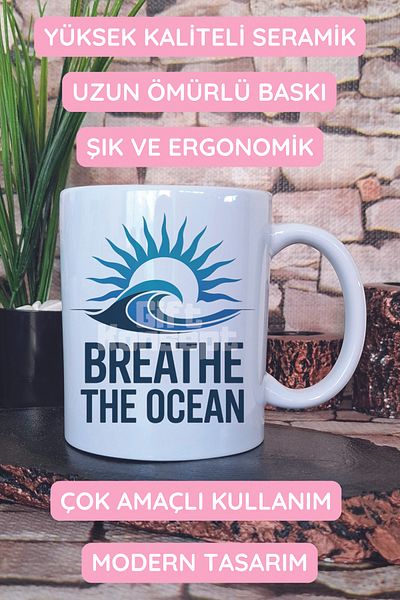 giftkonsept Breathe the Ocean Printed Gift Mug