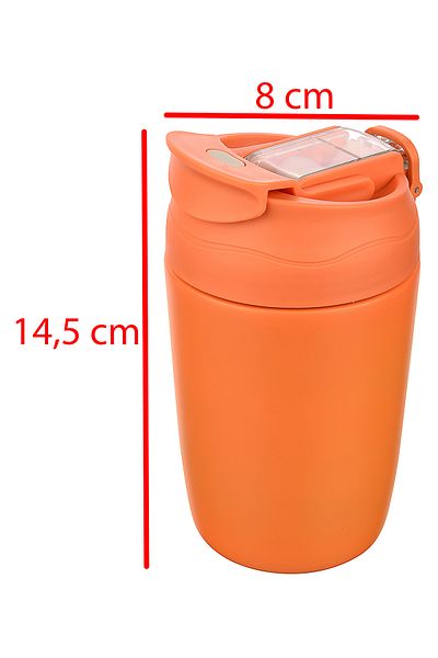 Emofom Nova Thermos Coffee Cup 350 ml Stainless Steel Double Barrier Travel Bottle Mug with Straw