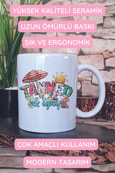 giftkonsept Tanned Tipsy Printed Gift Mug
