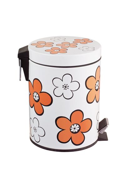 Raki Pedal bin FLOWER 12L orange
