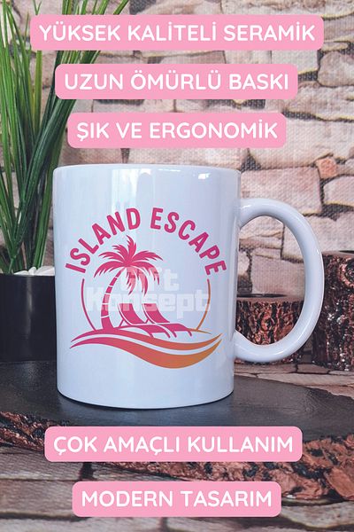 giftkonsept Island Escape Printed Gift Mug
