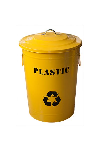 Raki Metal trash can with lid selective collection 49lt 32x39x57cm yellow