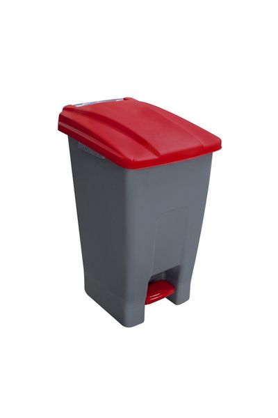 Raki ICIKALA PROFI waste bin for selective collection with pedal and wheels 70L red color