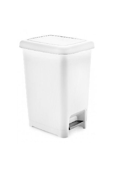 Raki Rectangular pedal bin RAKI SLIM 10lt white, 27x21xh35cm