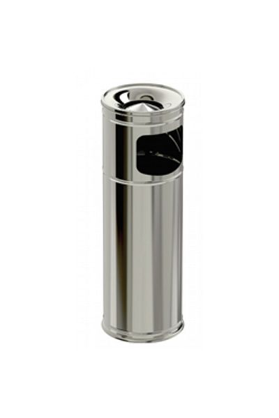Raki Scrumiera de exterior cu cos gunoi,crom RAKI TULUN 21xh60cm