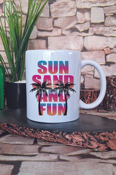 giftkonsept Sun Sand and Fun Printed Gift Mug