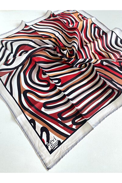 Levidor Tivil Pure Silk Scarf 48990 Κόκκινο Μικτό Σχέδιο