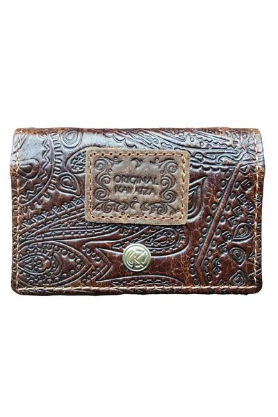 Kavatza Portofel tutun piele naturala mini Kavatza Ethnic maro Multifunctional Scrumiera portabila / stash