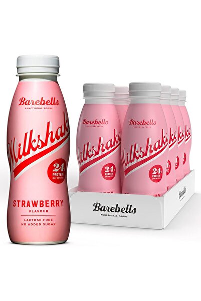 Barebells ميلك شيك بروتين ٢٤ غرام، بنكهة الفراولة، ٨ عبوات × ٣٣٠ مل