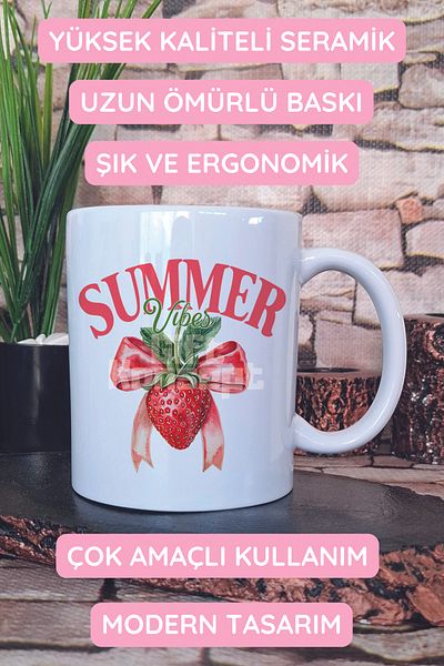 giftkonsept Summer Vibes Strawberry Printed Gift Mug