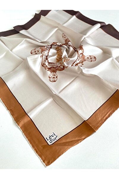 Levidor Tivil Шал от чиста коприна 48956 Бежов с разнообразни мотиви