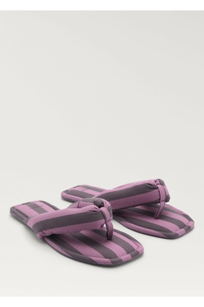MANGO Woman Woven Striped Slippers
