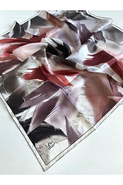 Levidor Tivil Чистий шовковий шарф 49231 Темно-фіолетовий змішаний візерунок