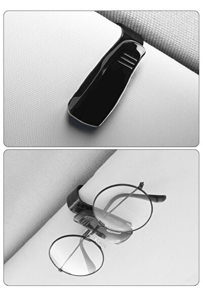 redmud teknoloji Araç İçi Gözlük Tutucu Ve Kart Tutucu Yaylı Klipsli Gözlük V...